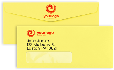 Pastel Canary Yellow 24lb #10 Window Envelopes (4 1/8 x 9 1/2)
