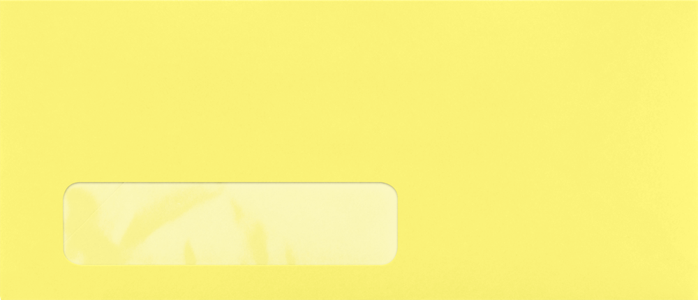 Pastel Canary Yellow 24lb #10 Window Envelopes (4 1/8 x 9 1/2)