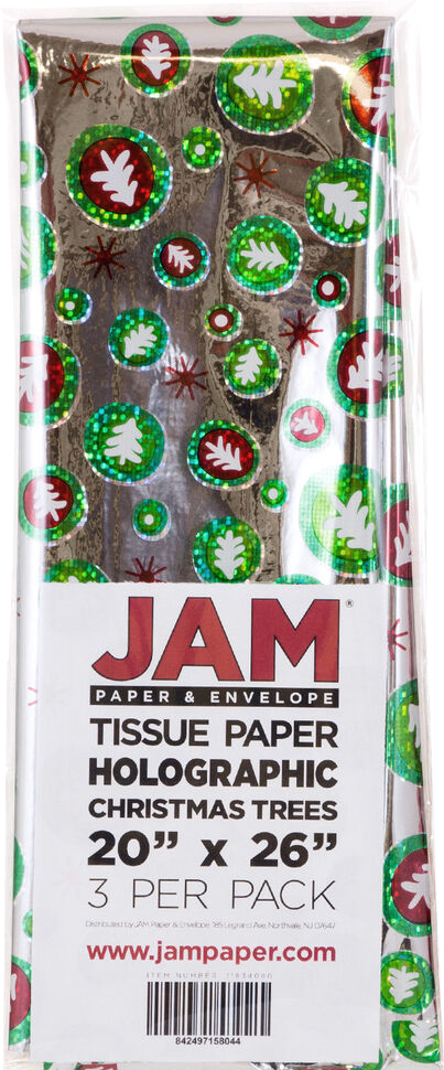 Holographic Christmas Trees Tissue Paper (20 x 26) - 3 Sheets