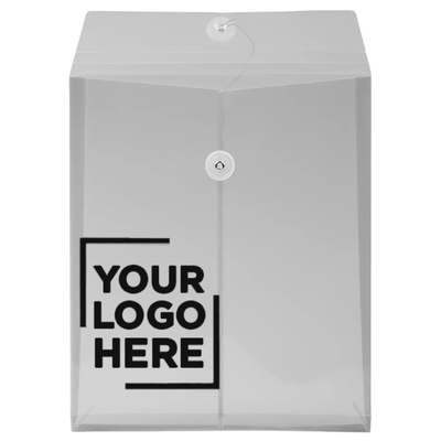Smoke Gray Letter Open End Plastic Envelopes (9 3/4 x 13) with Button & String