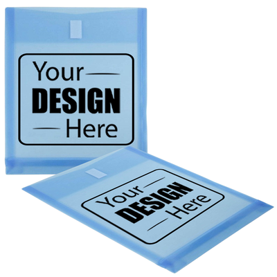 Blue Letter Open End with 1" Expansion Plastic Envelopes (9 3/4 x 11 3/4) with Hook and Loop Closure