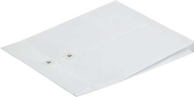 White Letter Open End Plastic Envelopes (9 3/4 x 13) with Button & String