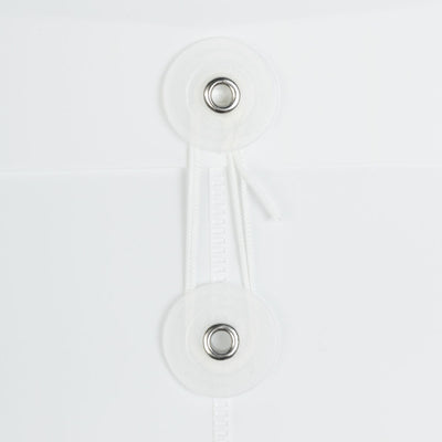 White Letter Open End Plastic Envelopes (9 3/4 x 13) with Button & String