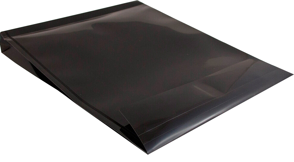 Black Letter Open End with 1" Expansion Plastic Envelopes (9 3/4 x 11 3/4) with Hook and Loop Closure