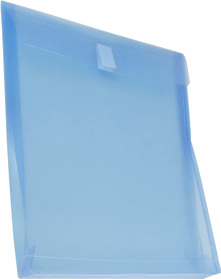 Blue Letter Open End with 1" Expansion Plastic Envelopes (9 3/4 x 11 3/4) with Hook and Loop Closure
