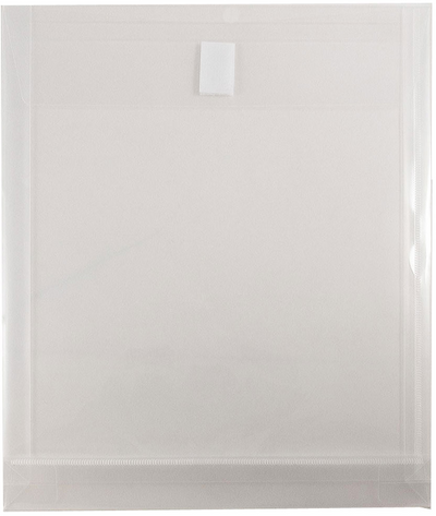 Clear Letter Open End with 1" Expansion Plastic Envelopes (9 3/4 x 11 3/4) with Hook and Loop Closure