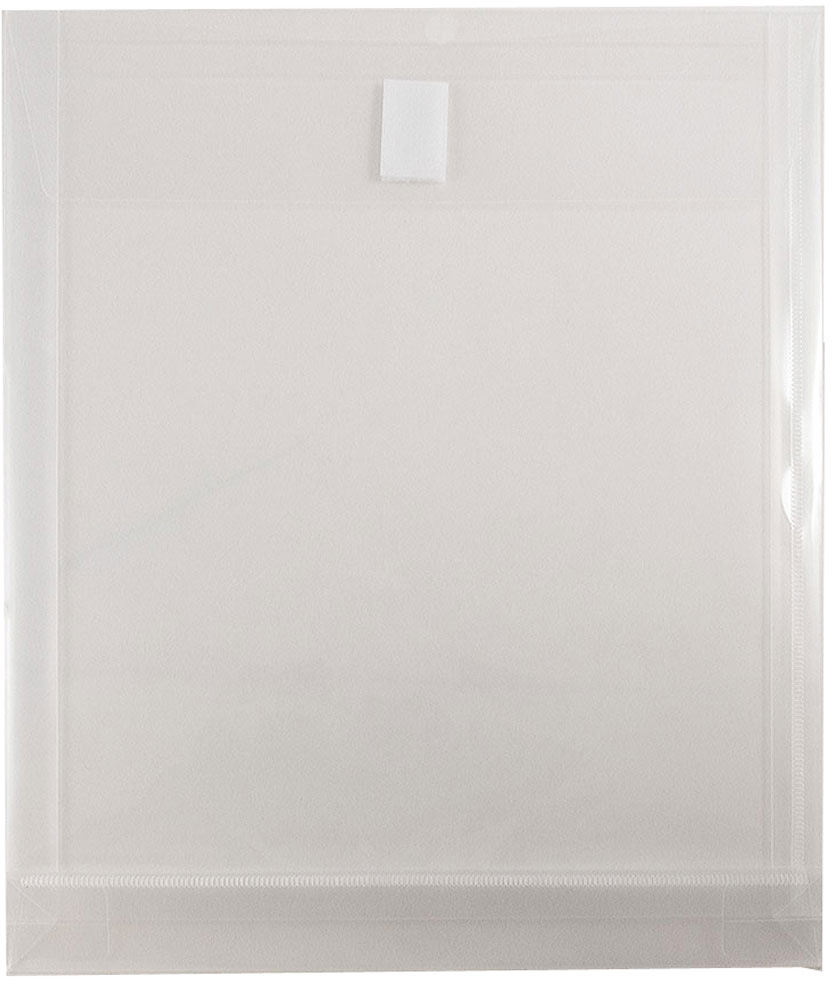 Clear Letter Open End with 1" Expansion Plastic Envelopes (9 3/4 x 11 3/4) with Hook and Loop Closure