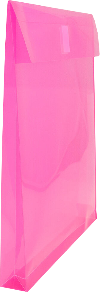 Fuchsia Pink Letter Open End with 1" Expansion Plastic Envelopes (9 3/4 x 11 3/4) with Hook and Loop Closure