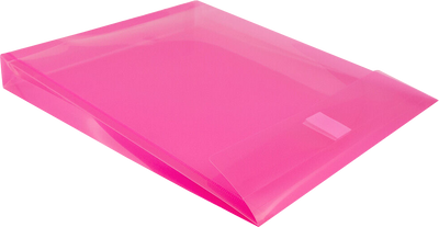 Fuchsia Pink Letter Open End with 1" Expansion Plastic Envelopes (9 3/4 x 11 3/4) with Hook and Loop Closure