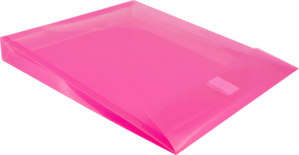 Fuchsia Pink Letter Open End with 1" Expansion Plastic Envelopes (9 3/4 x 11 3/4) with Hook and Loop Closure