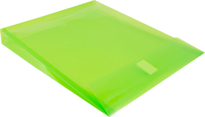 Lime Green Letter Open End with 1" Expansion Plastic Envelopes (9 3/4 x 11 3/4) with Hook and Loop Closure