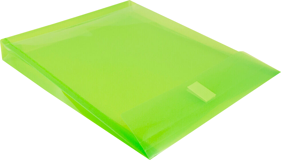 Lime Green Letter Open End with 1" Expansion Plastic Envelopes (9 3/4 x 11 3/4) with Hook and Loop Closure