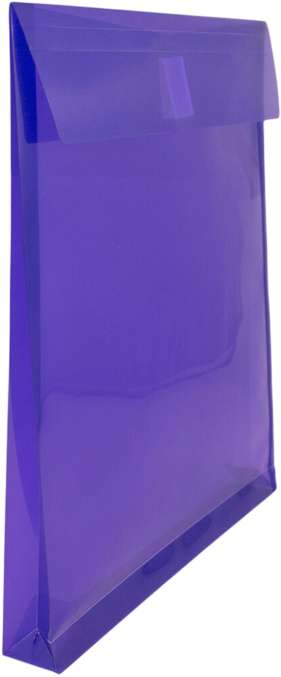 Purple Letter Open End with 1" Expansion Plastic Envelopes (9 3/4 x 11 3/4) with Hook and Loop Closure