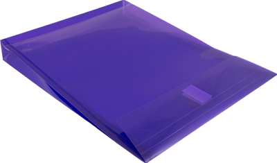 Purple Letter Open End with 1" Expansion Plastic Envelopes (9 3/4 x 11 3/4) with Hook and Loop Closure
