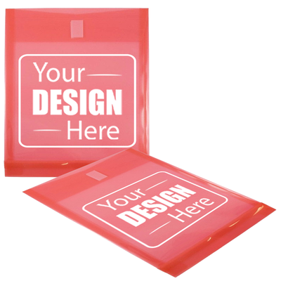 Red Letter Open End with 1" Expansion Plastic Envelopes (9 3/4 x 11 3/4) with Hook and Loop Closure
