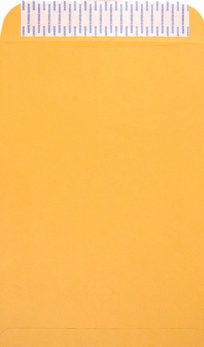 Brown Kraft 28lb 12 1/2 x 18 1/2 Open End Envelopes with Peel & Seal