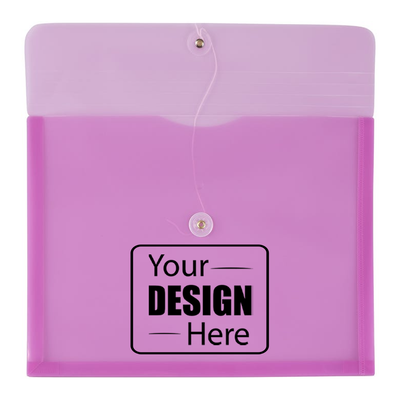 Lavender Purple Letter Booklet Plastic Envelopes (9 3/4 x 13) with Button & String