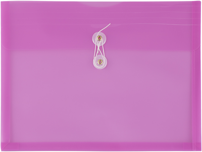 Lavender Purple Letter Booklet Plastic Envelopes (9 3/4 x 13) with Button & String