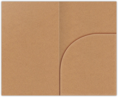 Jute Vellum 80lb 2 3/4 x 4 1/2 One Curved Pocket Key Card Holders with 3 Inch Pocket