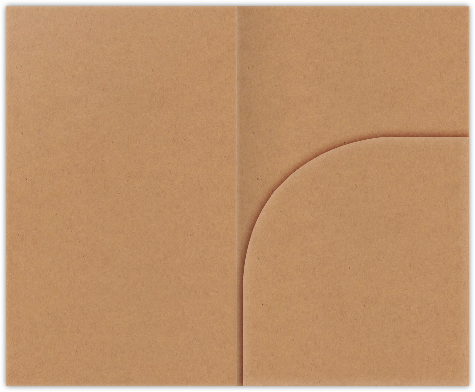 Jute Vellum 80lb 2 3/4 x 4 1/2 One Curved Pocket Key Card Holders with 3 Inch Pocket