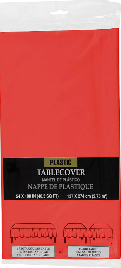 Red 54 x 108 Plastic Tablecover