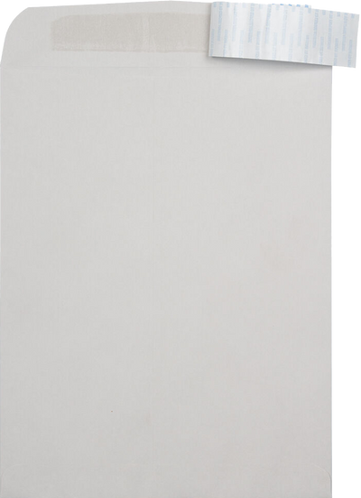Gray Kraft 28lb 10 x 13 Open End Envelopes with Peel & Seal