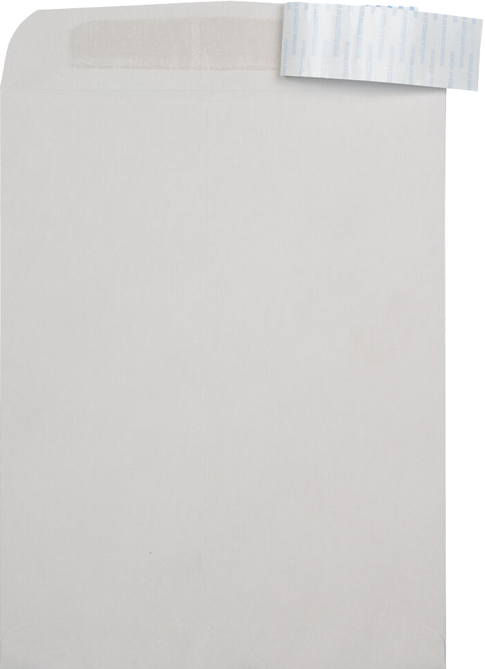Gray Kraft 28lb 10 x 13 Open End Envelopes with Peel & Seal