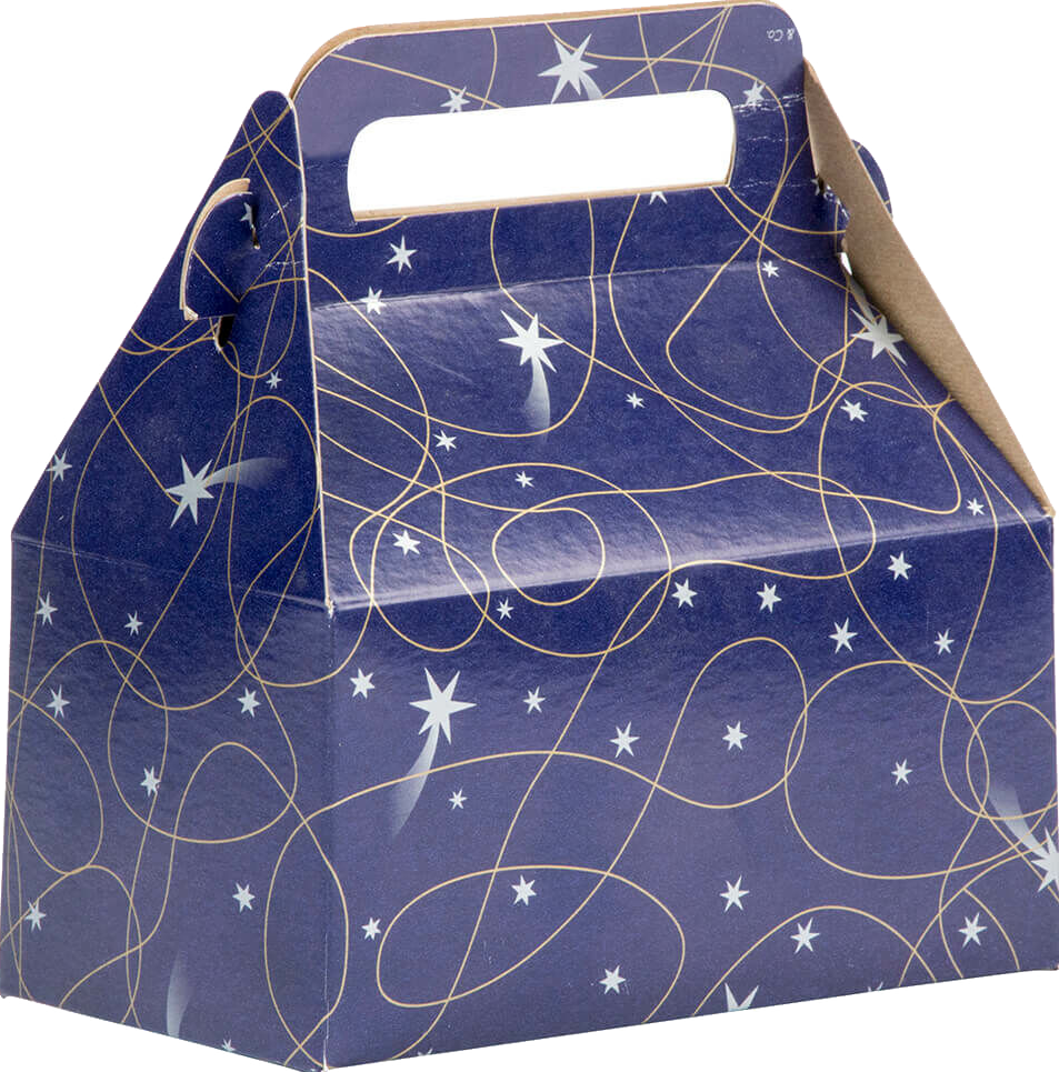 Purple Shooting Stars Small Gable Gift Boxes (3 1/4 x 6 x 3)