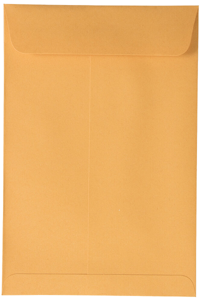 Brown Kraft 28lb 6 x 9 Open End Envelopes with Peel & Seal