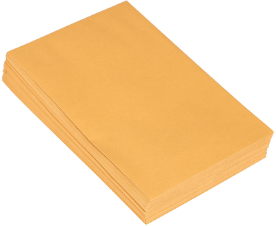 Brown Kraft 28lb 6 x 9 Open End Envelopes with Peel & Seal