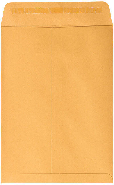 Brown Kraft 28lb 7 1/2 x 10 1/2 Open End Envelopes with Peel & Seal