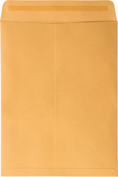 Brown Kraft 28lb 9 x 12 Open End Envelopes with Peel & Seal