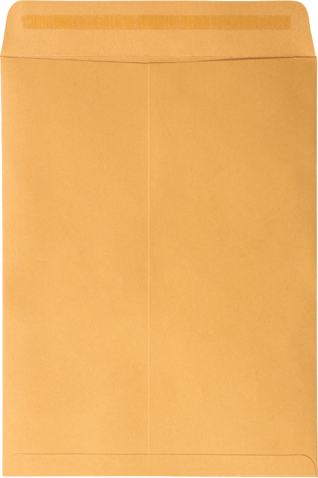 Brown Kraft 28lb 9 x 12 Open End Envelopes with Peel & Seal