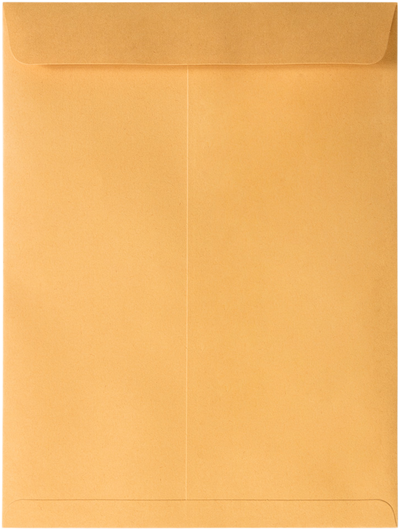 Brown Kraft 28lb 9 x 12 Open End Envelopes with Peel & Seal