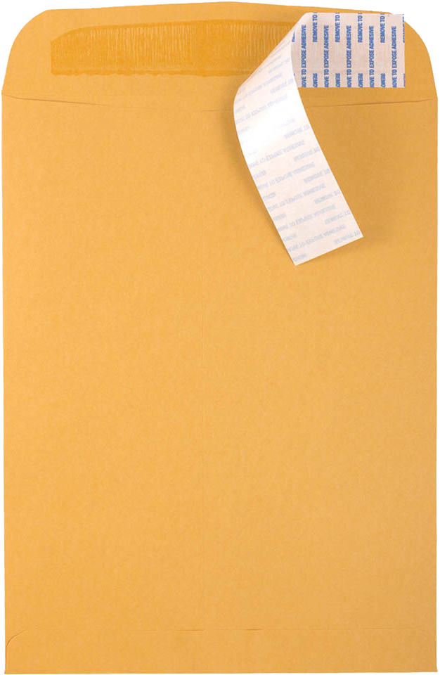 Brown Kraft 28lb 9 1/2 x 12 1/2 Open End Envelopes with Peel & Seal
