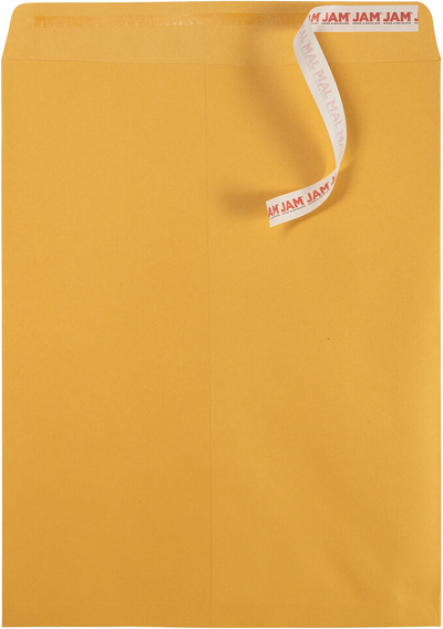Brown Kraft 28lb 12 x 15 1/2 Open End Envelopes with Peel & Seal