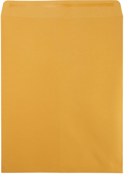 Brown Kraft 28lb 12 x 15 1/2 Open End Envelopes with Peel & Seal
