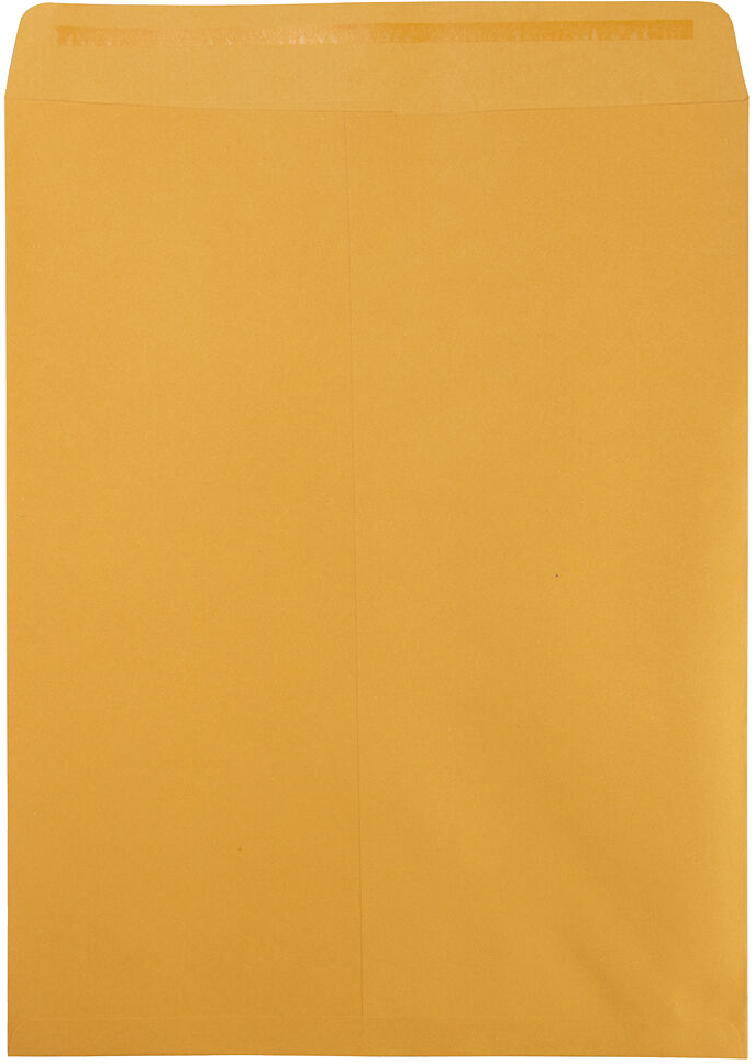 Brown Kraft 28lb 12 x 15 1/2 Open End Envelopes with Peel & Seal