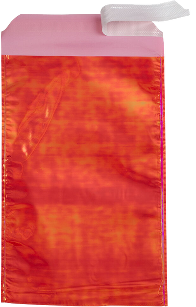 Red Irredescent Foil 32lb 5 1/4 x 8 Open End Envelopes with Peel & Seal