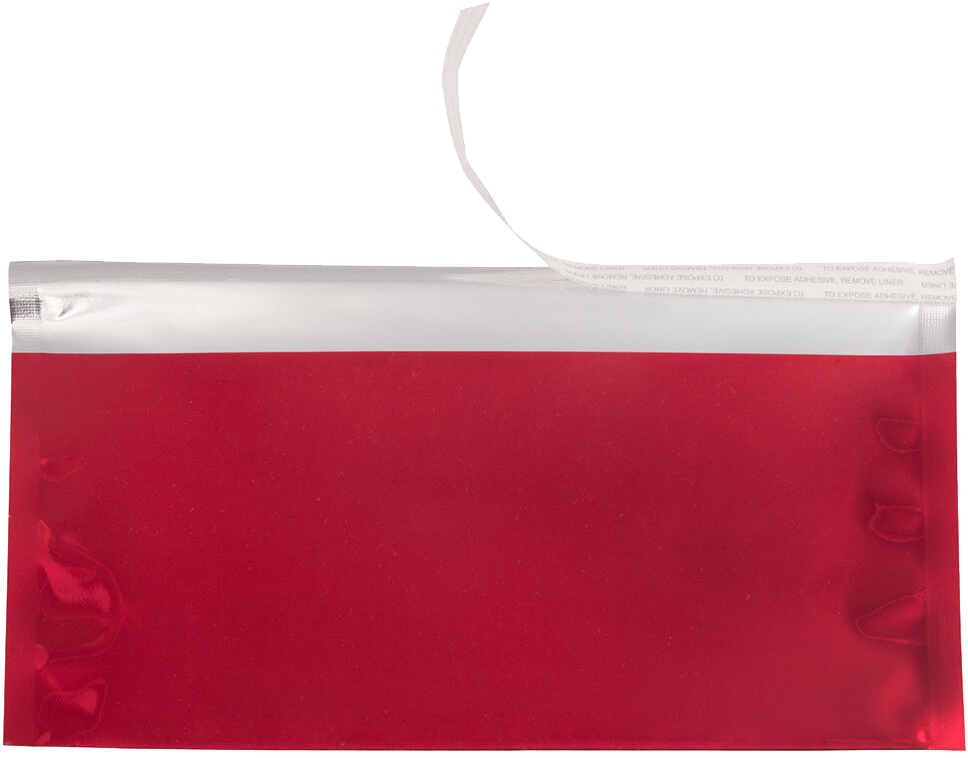 Red Foil 32lb #10 Square Flap (4 1/8 x 9 1/2) with Peel & Seal