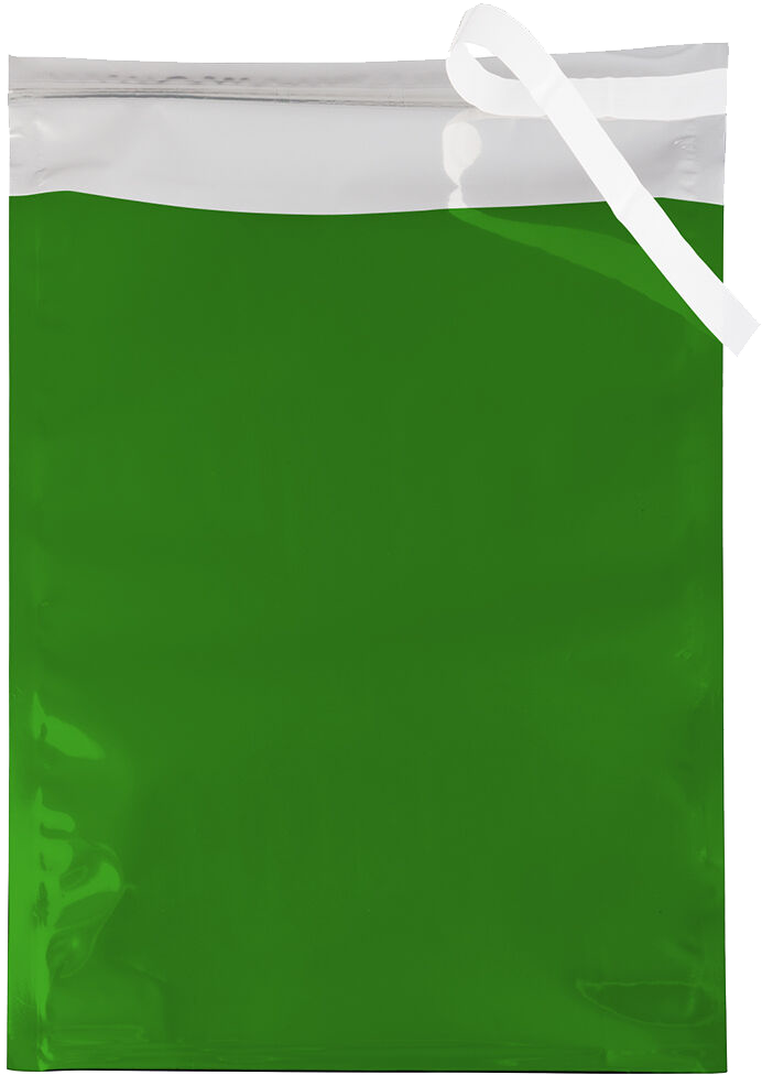 Green Foil 32lb 10 x 13 Open End Envelopes with Peel & Seal