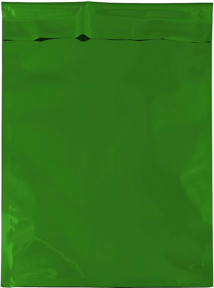 Green Foil 32lb 10 x 13 Open End Envelopes with Peel & Seal