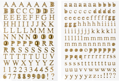 Gold Foil Alphabet Stickers
