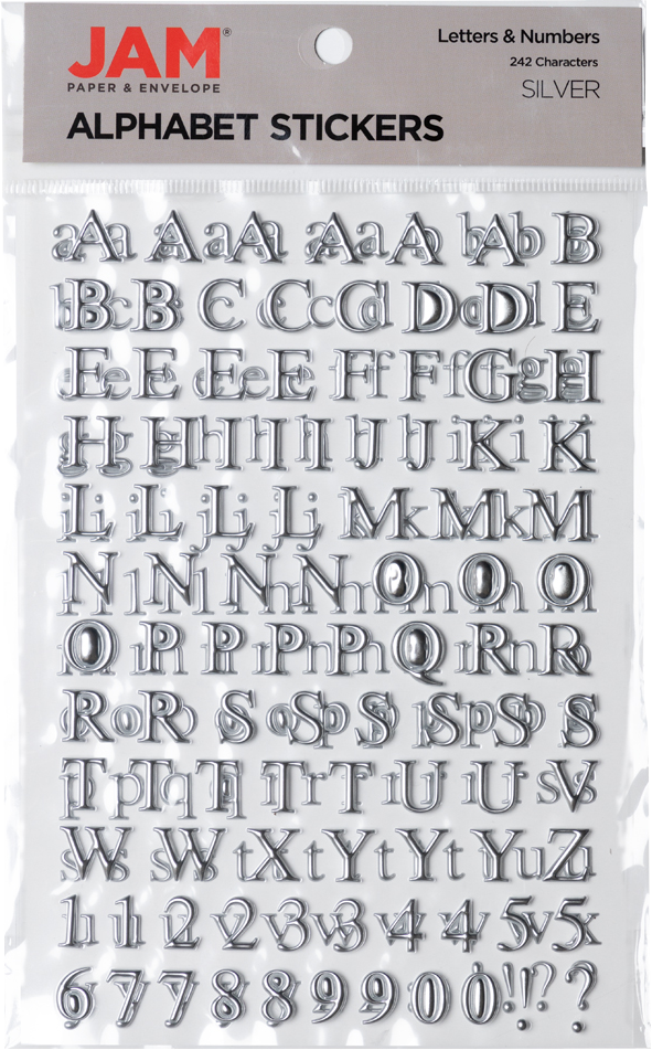 Silver Foil Alphabet Stickers
