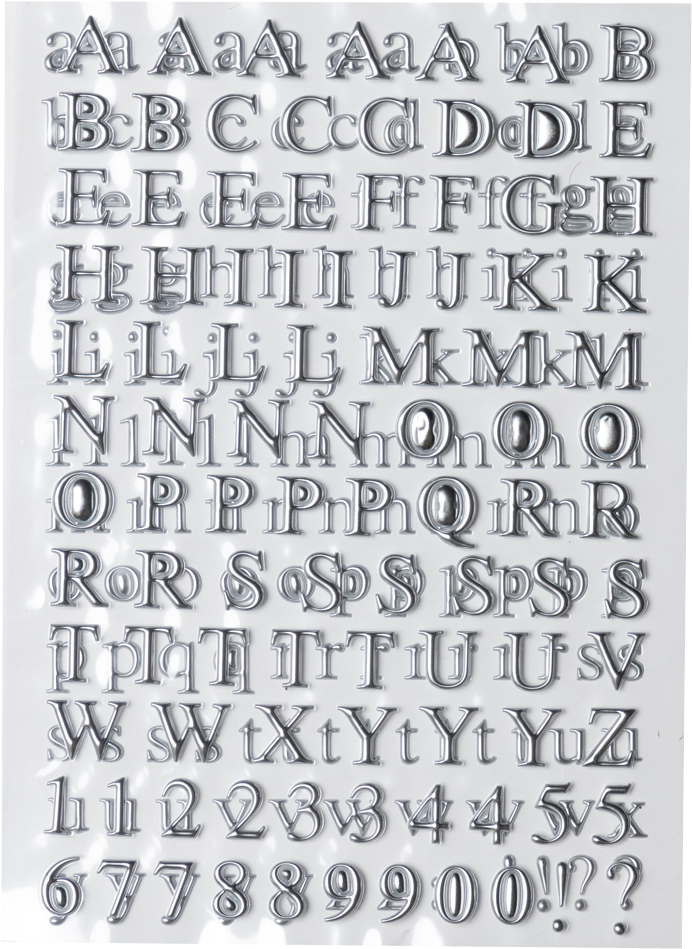 Silver Foil Alphabet Stickers