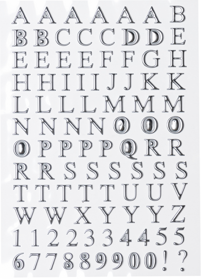 Silver Foil Alphabet Stickers