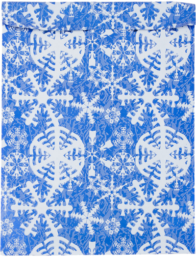 Blue Snowflake Foil 32lb 9 x 12 Open End Envelopes with Peel & Seal