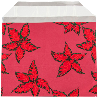 Red Holly Foil 32lb 9 x 12 Open End Envelopes with Peel & Seal