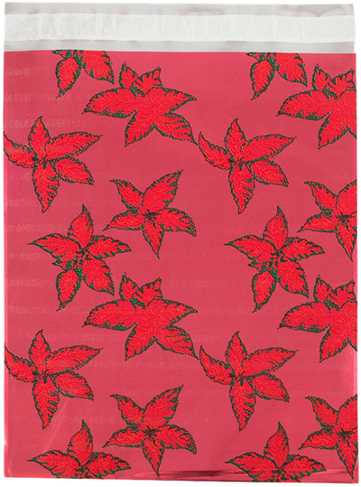 Red Holly Foil 32lb 9 x 12 Open End Envelopes with Peel & Seal
