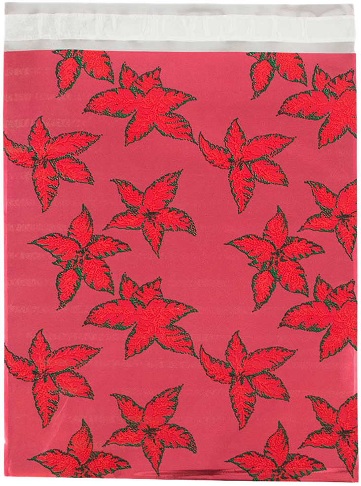 Red Holly Foil 32lb 9 x 12 Open End Envelopes with Peel & Seal